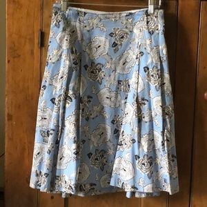 Talbots women’s 18W skirt. Lovely shade of blue with white and black detail.